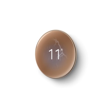 Google Nest Learning Thermometer 4th Gen with 1 Nest Temperature Sensor 2nd Gen - Gold