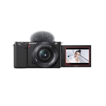 Sony Alpha ZV-E10 APS-C Interchangeable Lens Mirrorless Vlog Camera with Lens Kit - Black