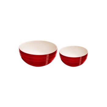 Staub Ceramic 2pc Large Bowl Set - 18cm and 24cm - Cherry