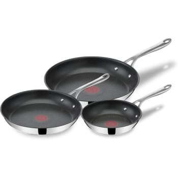 Jamie Oliver by T-fal Cook's Direct Stainless Steel Non-Stick 3-Piece frying pan set