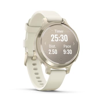 Garmin® Lily® 2 Active Lunar Gold with Bone Silicone Band 38mm Smartwatch