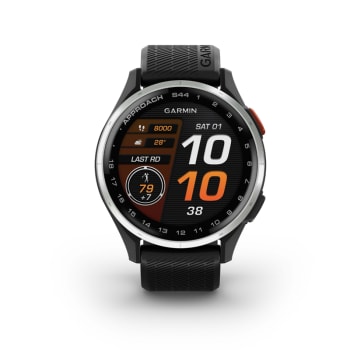 Garmin® Approach® S44 Silver Aluminum Bezel with Black Silicone Band 43 mm Smartwatch