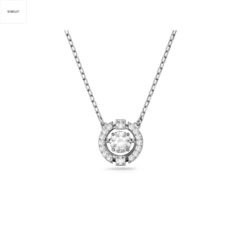 Swarovski -Swarovski Sparkling Round Dance Necklace - White / Rhodium plated