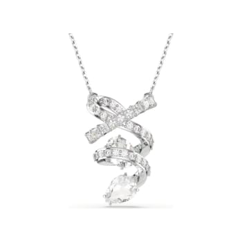Swarovski -Hyperbola Mixed Cuts Pendant - White / Rhodium Plated