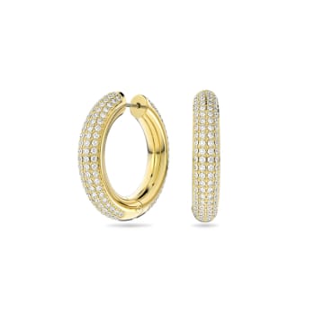 Swarovski -Dextera Hoop Earrings - Medium - White / Gold