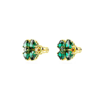 Swarovski -Idyllia Stud Clover Earrings - Green / Gold
