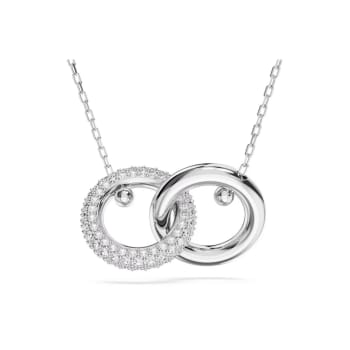 Swarovski -Dextera Pendant Interlocking Loop - White / Rhodium Plated