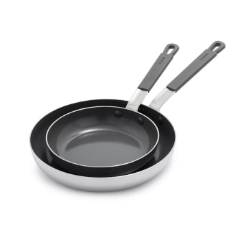 Bobby Flay by GreenPan ™ PFAS-Free Nonstick Stainless Steel 2-Piece Frypan Set