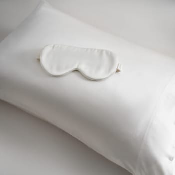 Twin Ducks Mulberry Silk Queen Pillow Case&Mask - Grey