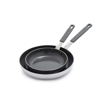 Bobby Flay by GreenPan ™ PFAS-Free Nonstick Stainless Steel 2-Piece Frypan Set