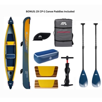 Aqua Marina 15'8" Tomahawk 2/3-person Speed Canoe with 2 Canoe Paddles