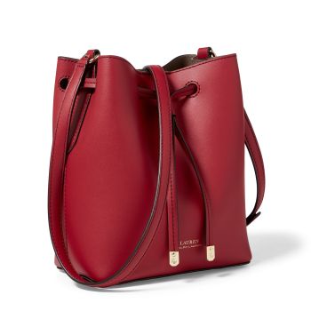 polo ralph lauren mini debby drawstring bag in red