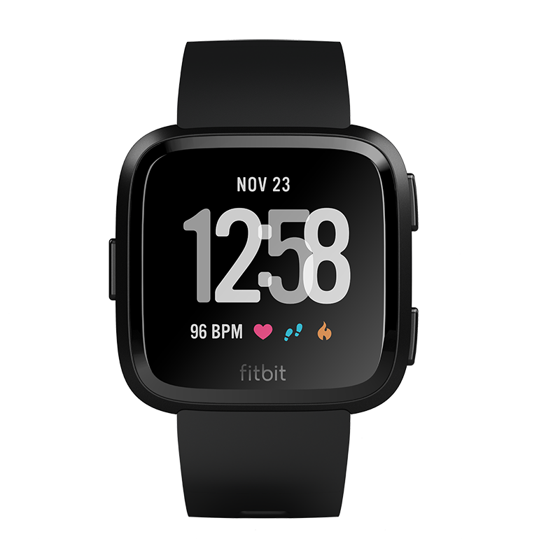 Fitbit Versa(TM) Watch - Black/Black Aluminum #2