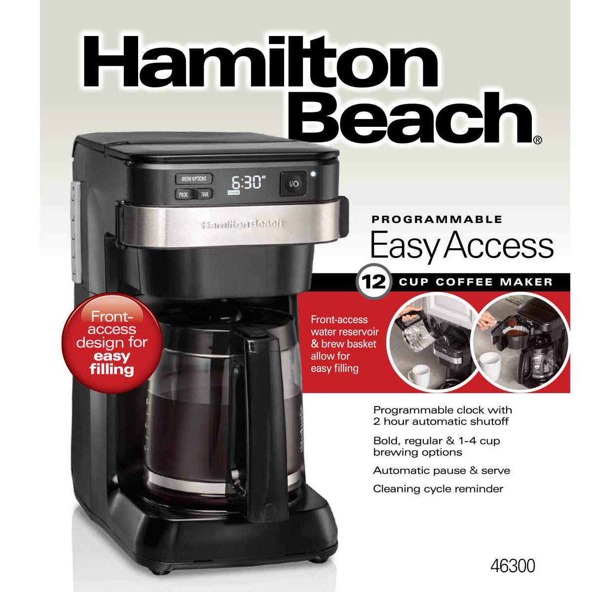Hamilton Beach 12 Cup Programmable Coffee Maker with Front Fill