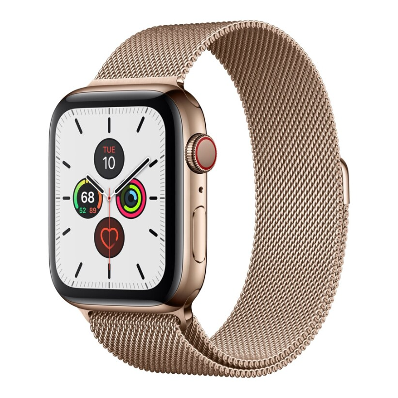 Apple Watch Series 5 Gold Stainless Steel Case with Gold Milanese 