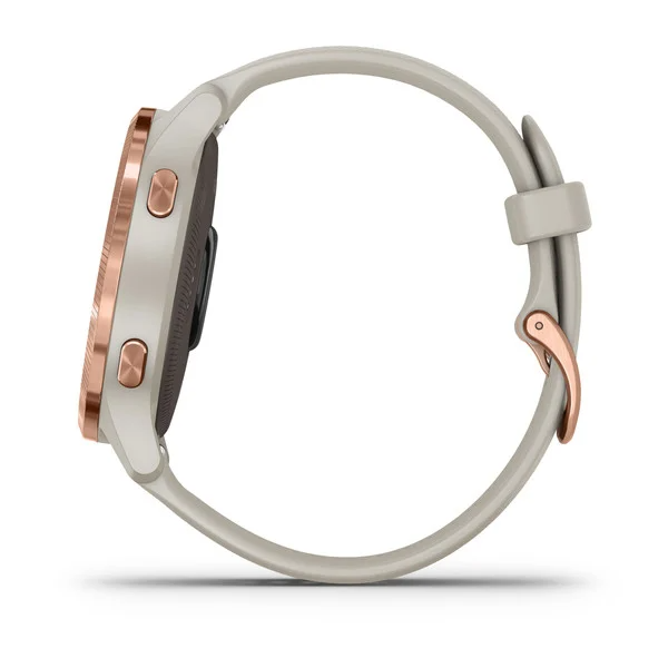 Garmin® Venu® GPS Smartwatch – Rose Gold with Light Sand Band