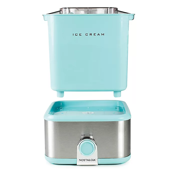 Nostalgia 2-Quart Electric Ice Cream Maker With Candy Crusher, Aqua