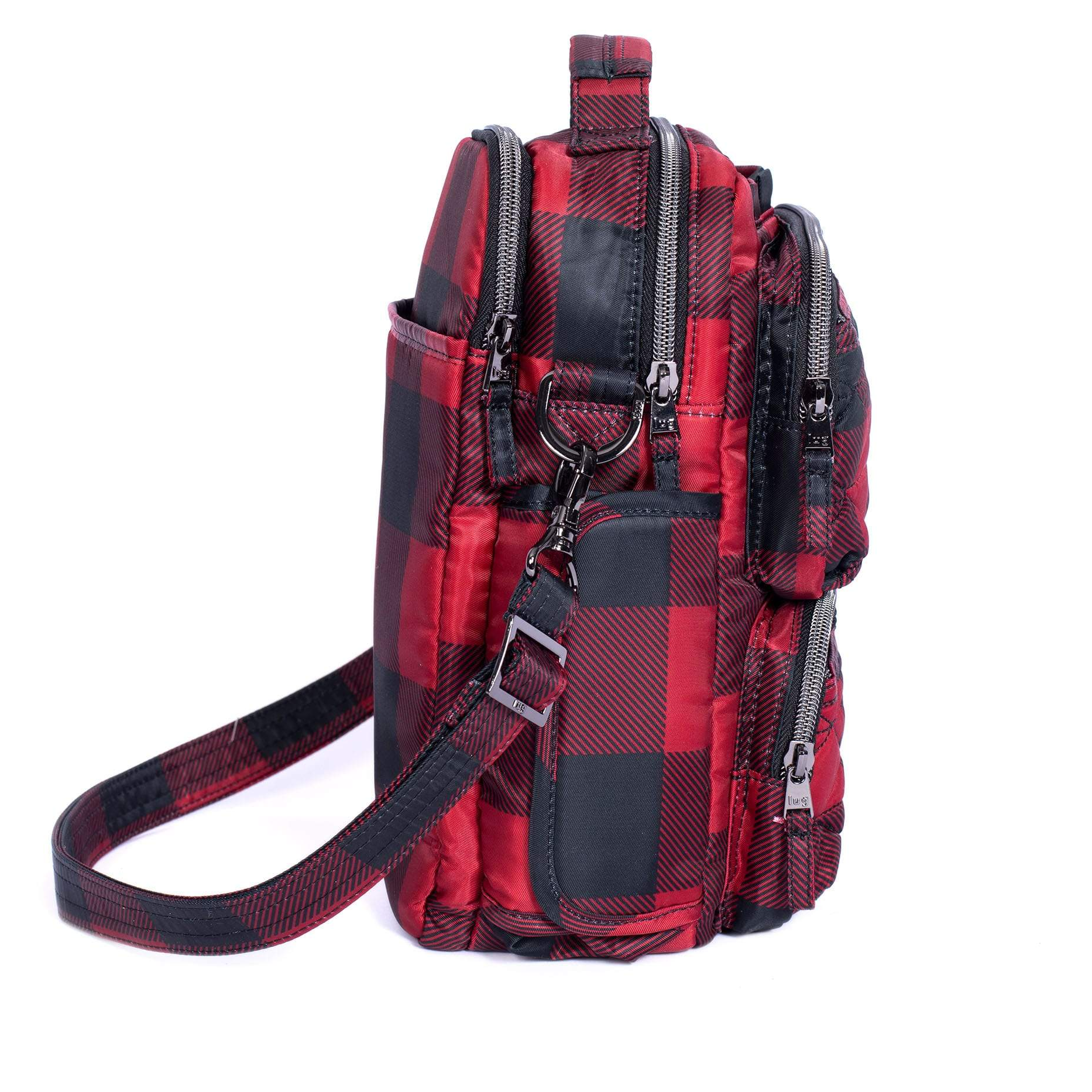 Lug Compass Crossbody Bag Buffalo Check Red AIR MILES