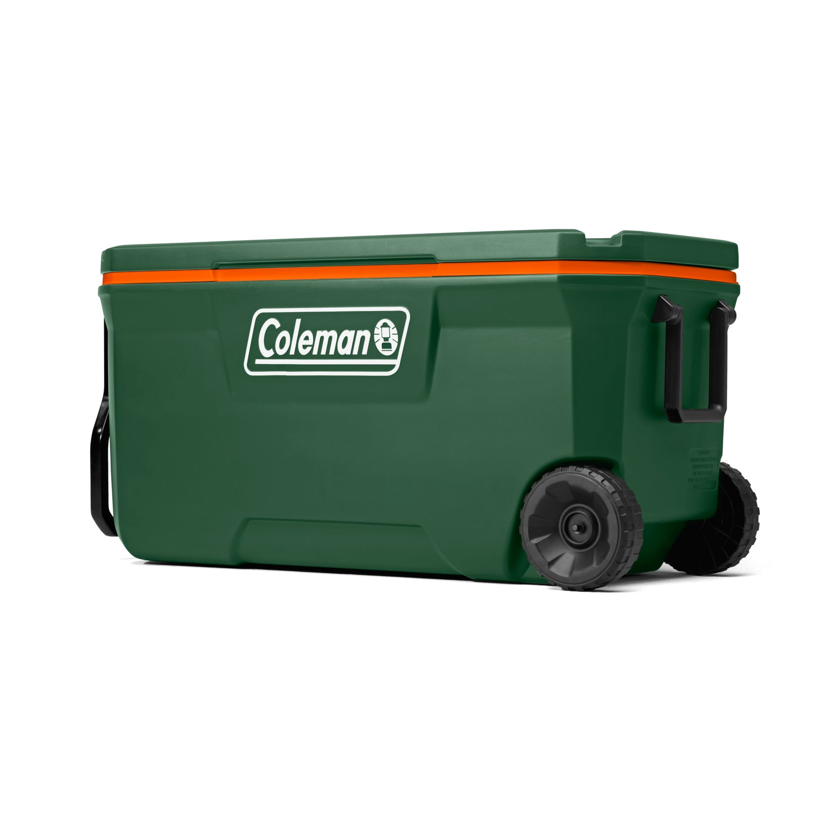 green coleman cooler with wheels