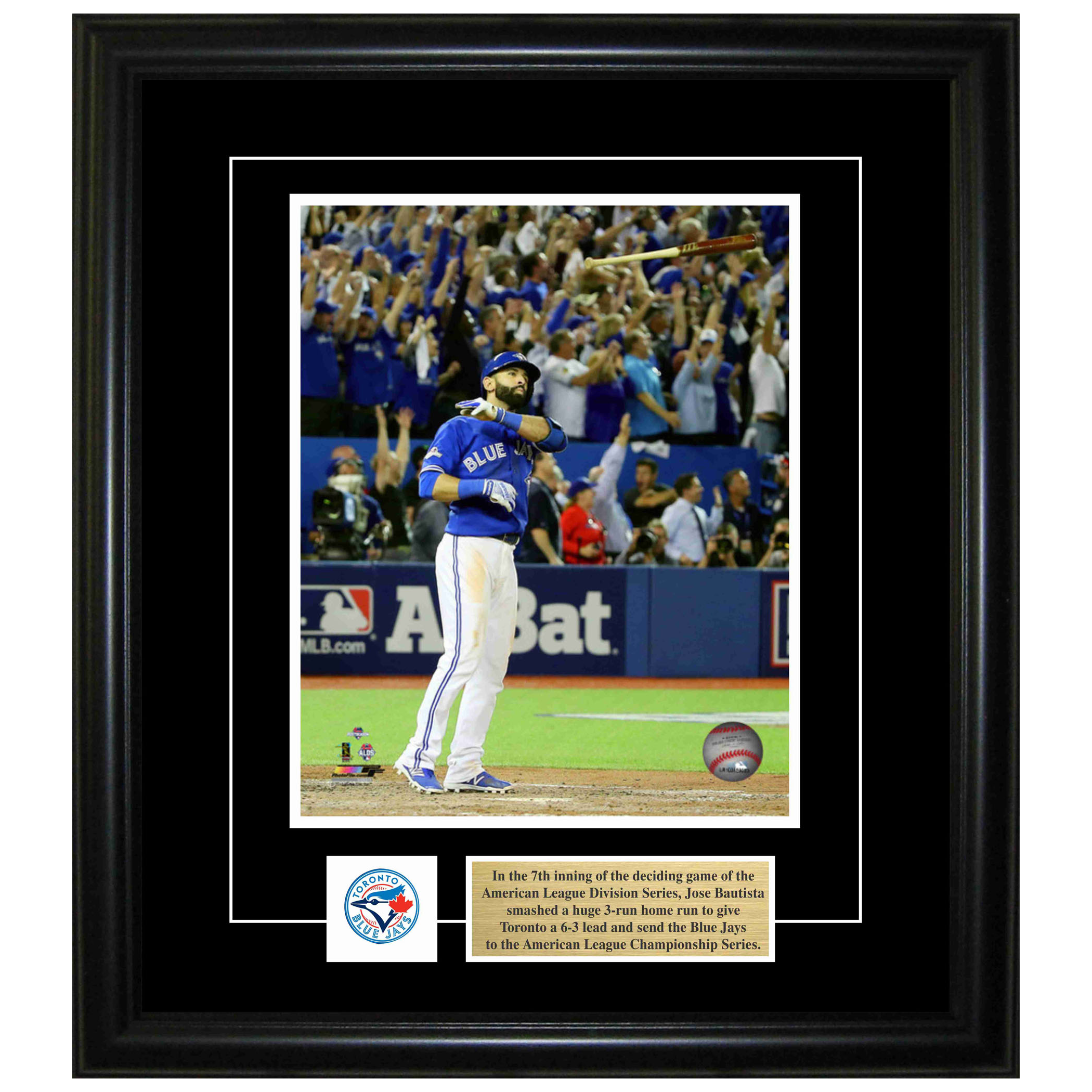 Jose Bautista // Framed Autographed Toronto Blue Jays // 'Bat Flip