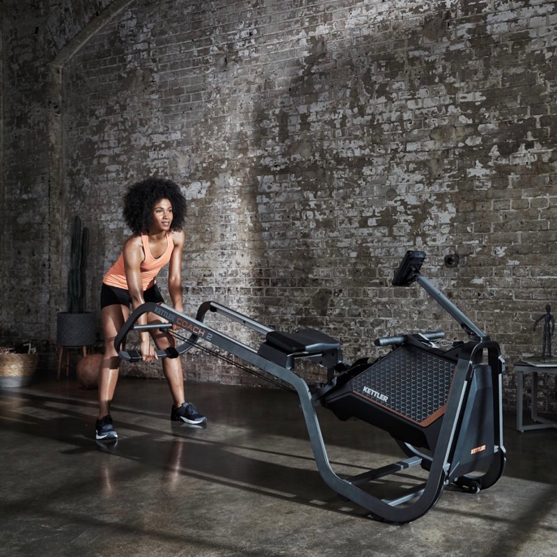 Kettler Coach 2 Rower With Adjustable Magnetic Resistance Incorporates A Unique Dual Rail Design And Bluetooth Integration Anthracite Dark Graphite AIR MILES