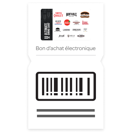 Carte-cadeau électronique The Ultimate Dining Card de 10 $