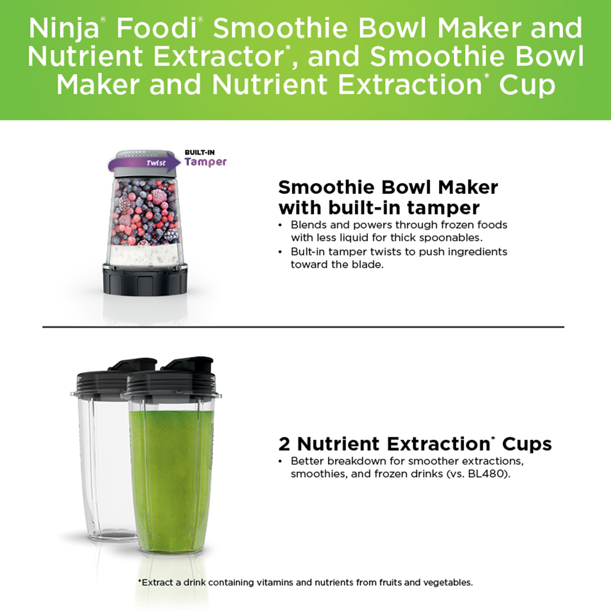 Ninja Foodi Smoothie Bowl Maker and Nutrient Extractor 1200WP 4 Auto-iQ &  Reviews