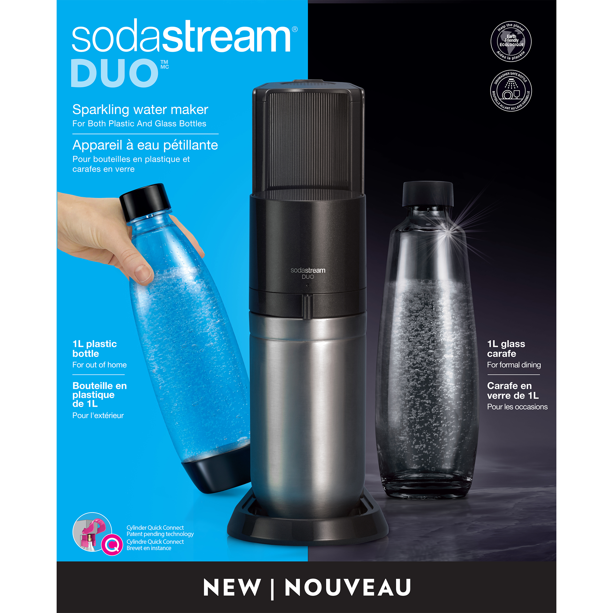 SodaStream 1L DUO Carafe en verre 