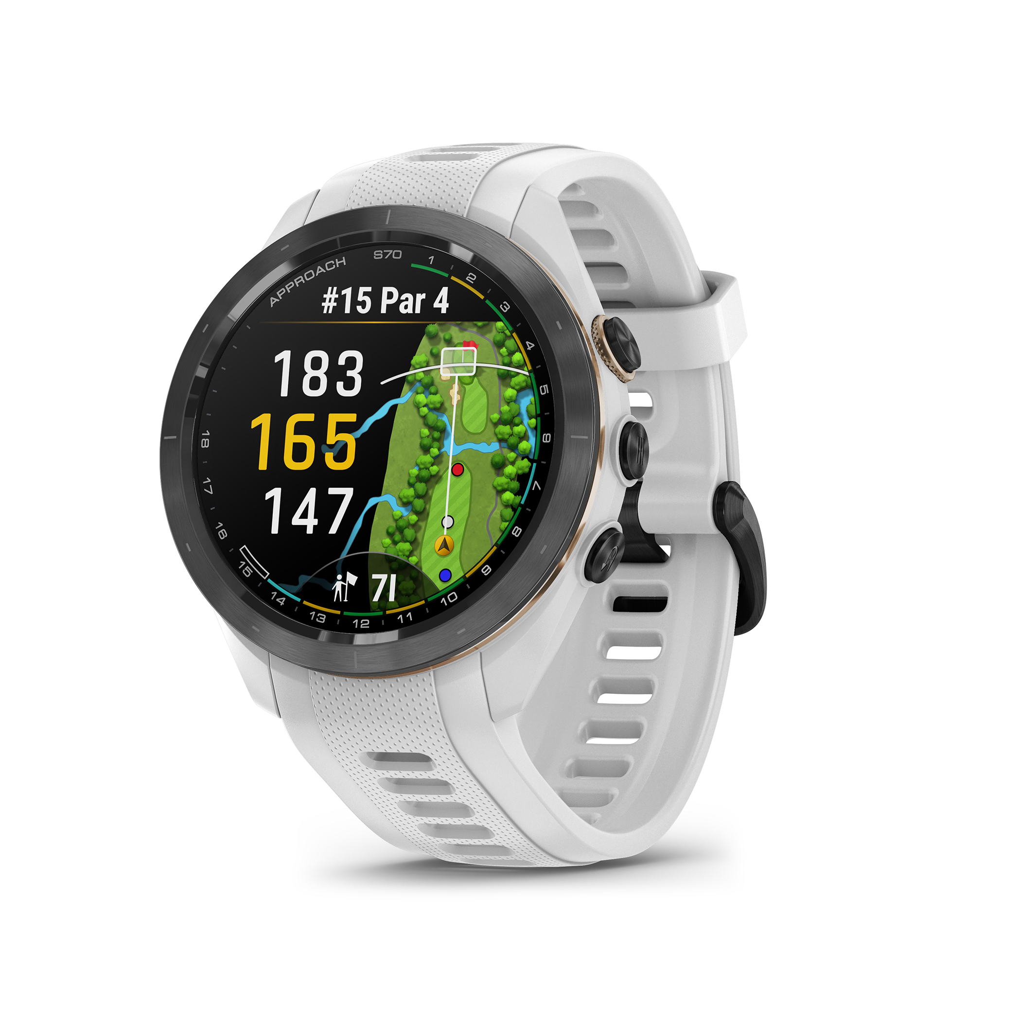 Garmin® Approach® S70 - Black Ceramic Bezel with White Silicone