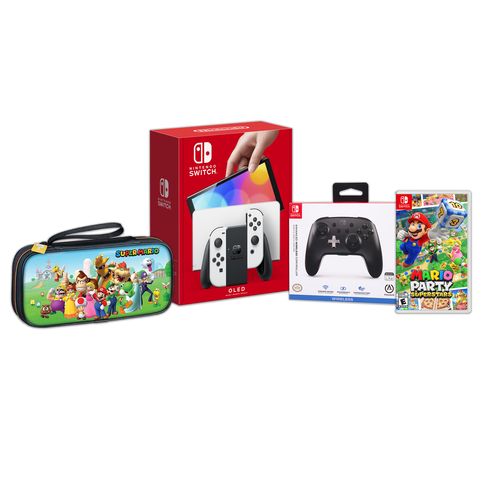 Nintendo Switch OLED Model Console Bundle with Case and Wireless Controller