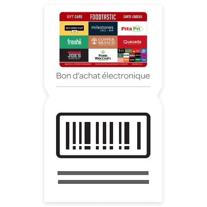 Carte-cadeau électronique Foodtastic de 50 $