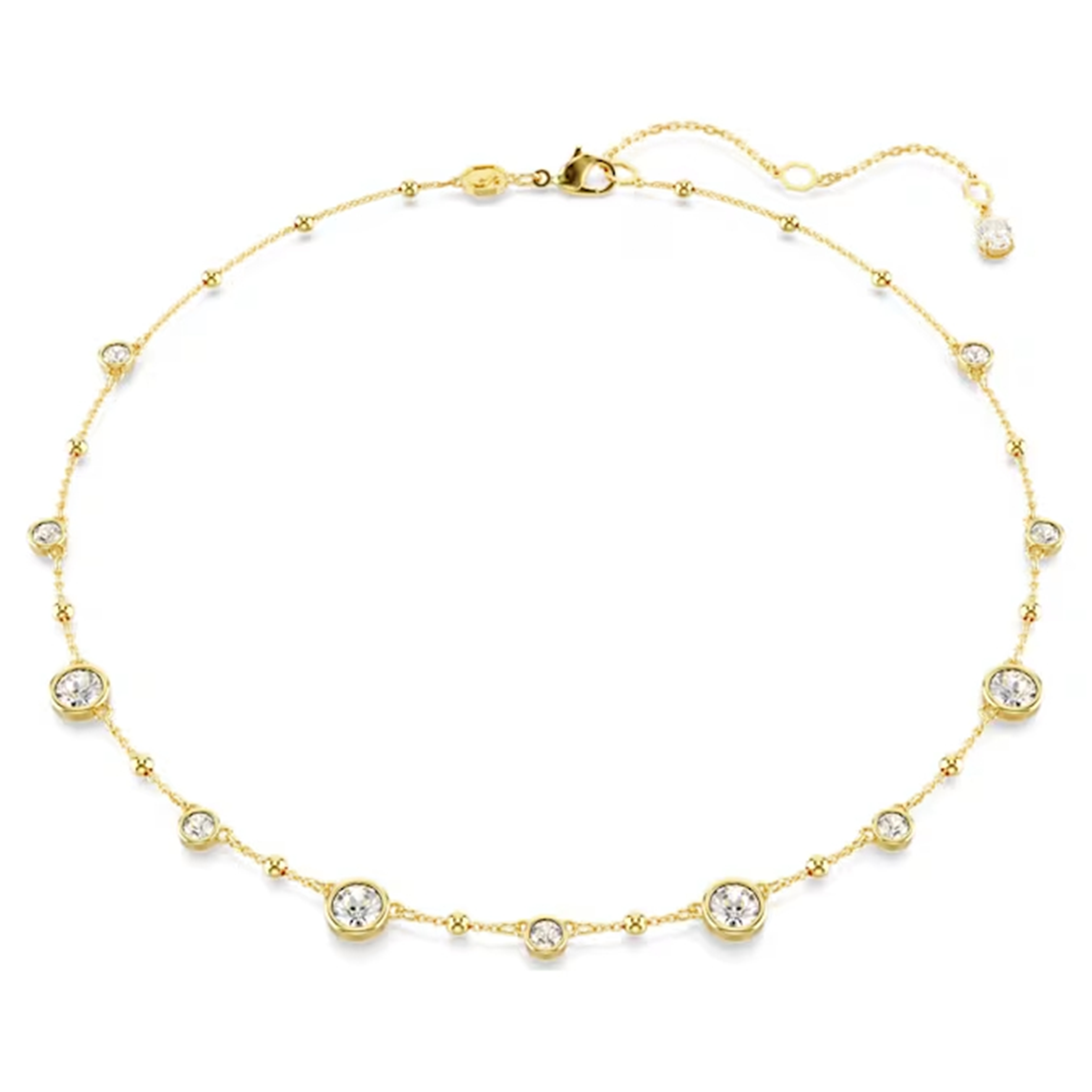 Swarovski Imber Necklace Round Cut, Scattered Design - White Gold