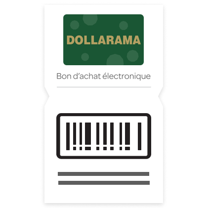 Carte-cadeau électronique Dollarama de 50 $