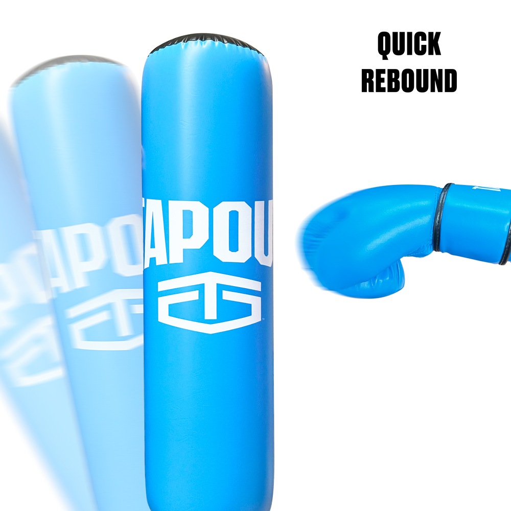 TapouT KIDS Blue Boxing Kit 8 oz Gloves Inflatable Punching Bag with Pump AIR MILES