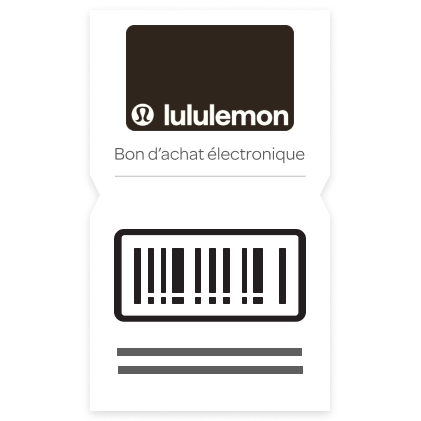 Carte-cadeau électronique Lululemon de 50 $