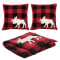 Brunelli Hunter Collection Red and Black Plaid Throw and Cushions Set #1