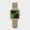 Cluse La Tétragone Minimalist Mesh Women's Watch - Gold/Forest Green #1