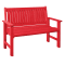 C.R. Plastic B01 4' Garden Bench - Red