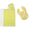 Bella Bundles Cheveron/Lime Snap Hooded Towel and Reversible Chartreuse Bib #1