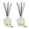 T-Zone™ Health Art Glass Reed Diffuser with 200 ml Scent - White Glass with Orange Blossom Scent - Set of 2