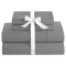 Cuddle Down Deluxe Impressions 500TC Cotton Sateen 4-Piece Sheet Set - Steel - Queen