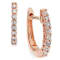 Karing 10k Rose Gold Diamond Oval Hoop Earrings