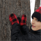 Pudus Winter Mittens, Headband and Slide Slippers Bundle – Lumberjack Red #2