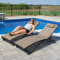 Vivere Glendale 4 Position Aluminum Pool Lounger Set in Granite #2