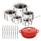 Zwilling Essence 10-Piece Cookware Set with Bonus Cast Iron French Oven and 8-Piece Steak Knives #1