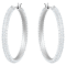 Swarovski Stone Hoop Pierced Earrings - Rhodium #1