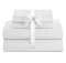 Cuddle Down DELUXE IMPRESSIONS Collection Portuguese 100% Sateen Finish Cotton 500TC 4-Piece Sheet Set - WHITE - QUEEN