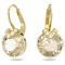 Swarovski Bella V Drop Earrings Round Cut - Gold Tone, Gold-Tone Plated