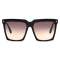 Tom Ford Sabrina Womens Sunglasses - Shiny Black, Smoke Gradient Yellow Lenses