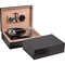 50 Ct. Ebony humidor gift set with matching cigar accessories - Davenport #1